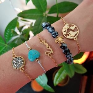 Love • Turtle • Earth ♡ 5 piece bracelet set